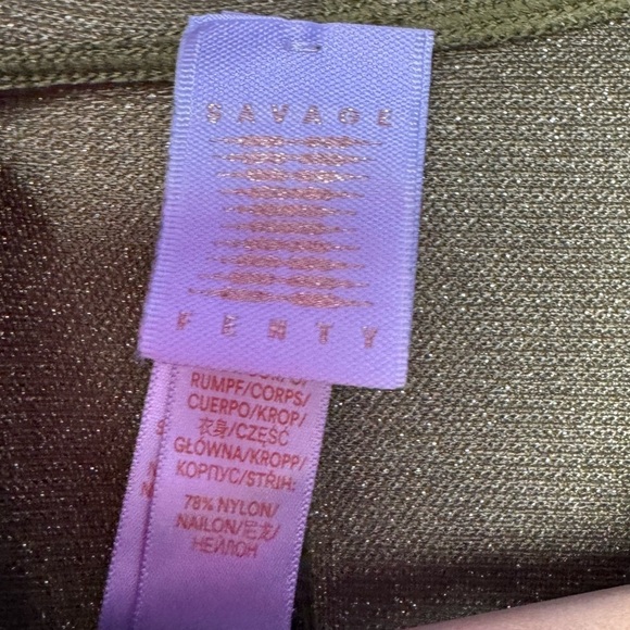 Savage X FENTY Sleep & Shine Hooded Onesie in Military Olive Green Size Small - Picture 6 of 11